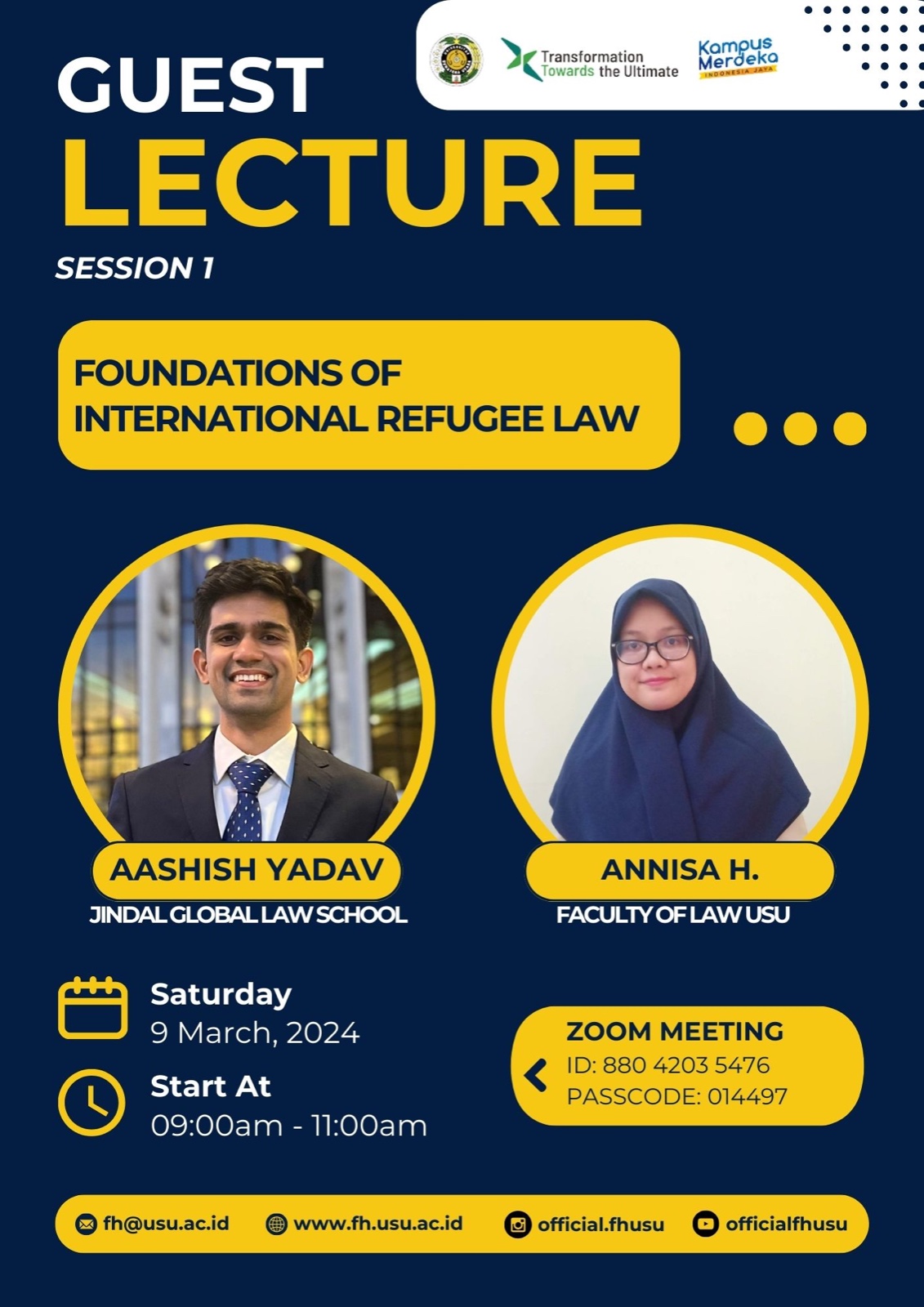 Guest Lecture: Foundations of International Refugee Law